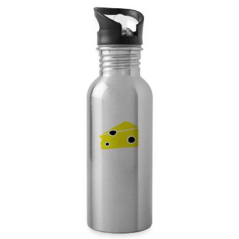 Cheese Käse - Trinkflasche mit integriertem Trinkhalm - Lightsilver - Rechts