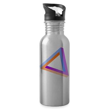Impossible triangle optical illusion - Water bottle with straw - silver - Right