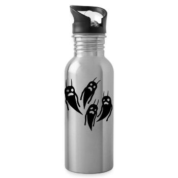 Fantômes Halloween - Gourde avec paille intégrée - argent clair - Droite