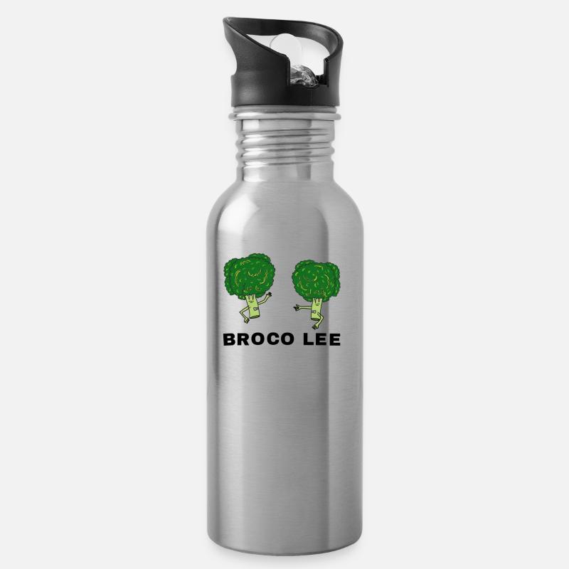 BROCO LEE - Trinkflasche mit integriertem Trinkhalm - Lightsilver