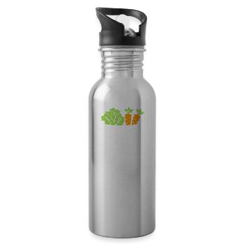 Plant Man Shirt - Water bottle with straw - silver - Right