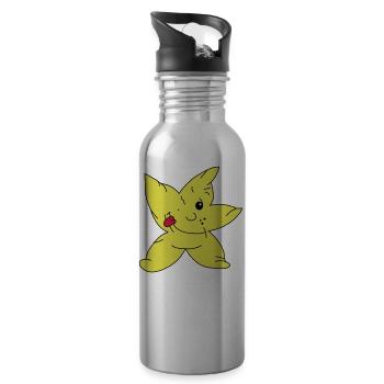 star - Water bottle with straw - silver - Right