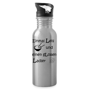 Reis Radler Bier Chinese Restaurant Geschenk - Trinkflasche mit integriertem Trinkhalm - Lightsilver - Rechts