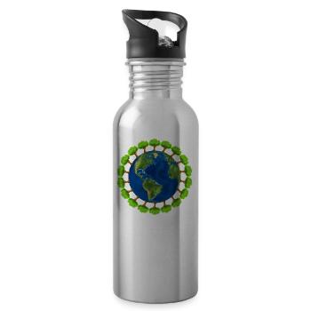 worldtree - Water bottle with straw - silver - Right