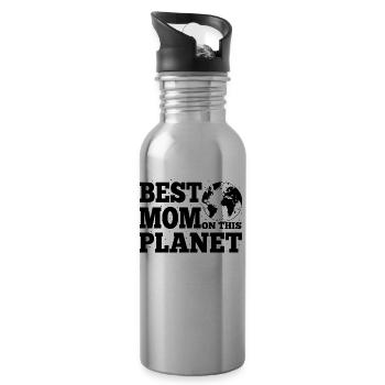 Best Mom On This Planet Mother's Day Gift - Water bottle with straw - silver - Right
