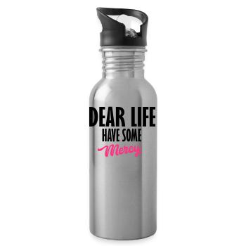 liebes Leben - Trinkflasche mit integriertem Trinkhalm - Lightsilver - Rechts