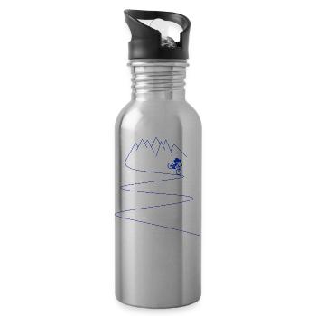 Mountain Bike MTB Mountain Bike Bicycle Bike - Water bottle with straw - silver - Right