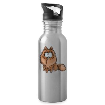 I'm German Spitz Dwarf - Water bottle with straw - silver - Right