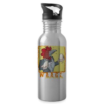 Sternzeichen - Waage - Trinkflasche mit integriertem Trinkhalm - Lightsilver - Rechts