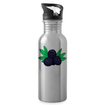 Acai Beeren Kohlpalme Beere - Trinkflasche mit integriertem Trinkhalm - Lightsilver - Rechts