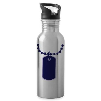 Soldier tag - Water bottle with straw - silver - Right