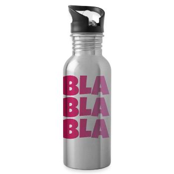 BLA BLA BLA dummes geschwaetz - Trinkflasche mit integriertem Trinkhalm - Lightsilver - Rechts