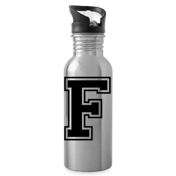 f - Water bottle with straw - silver - Right