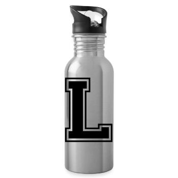 l - Water bottle with straw - silver - Right