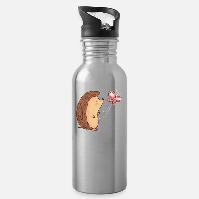 Schulkind Einschulung Schulanfang Geschenk - Trinkflasche mit integriertem Trinkhalm - Lightsilver