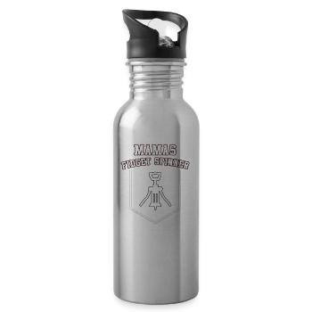 Mama's Fidget Spinner looks funny. Gift. - Water bottle with straw - silver - Right