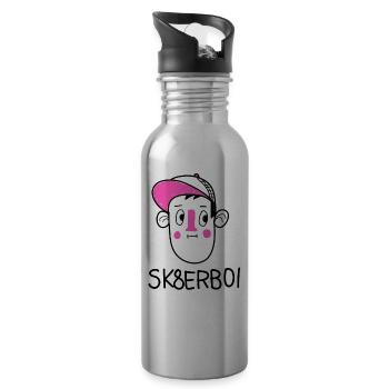 SK8ERBOI - Water bottle with straw - silver - Right