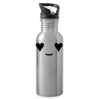 En amour avec smiley - Gourde avec paille intégrée - argent clair - Droite