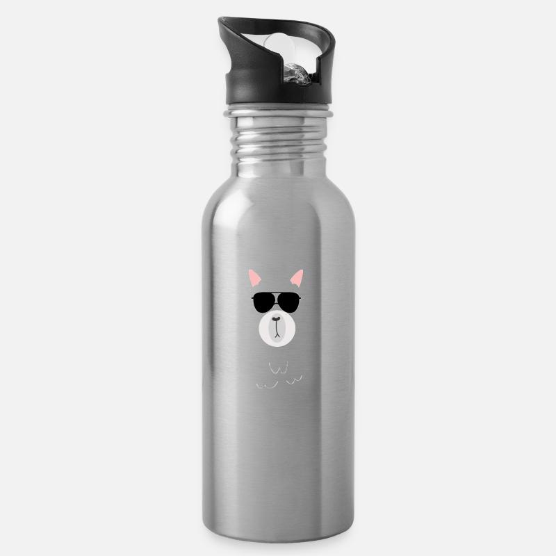 LAMA - LLAMA - Trinkflasche mit integriertem Trinkhalm - Lightsilver