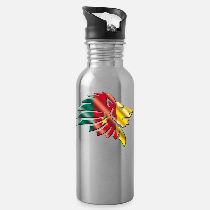 Kamerun - Trinkflasche mit integriertem Trinkhalm - Lightsilver