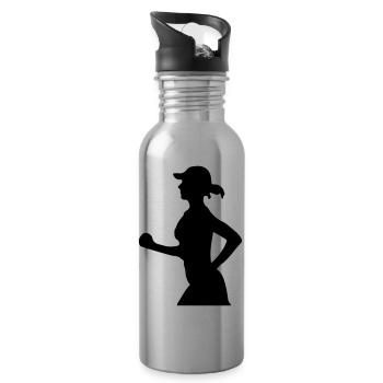 Runner shirt - Water bottle with straw - silver - Right