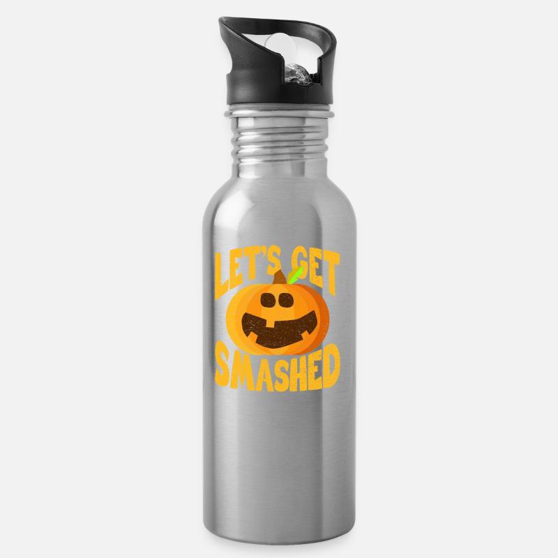 HALLOWEEN Pumpkin - Water bottle with straw - silver