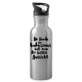 Au bord de la folie, vous avez la meilleure vue - Gourde avec paille intégrée - argent clair - Droite