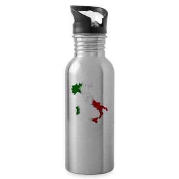 ITALIEN FLAGGE ITALIA GRAFFITI LAND - Trinkflasche mit integriertem Trinkhalm - Lightsilver - Rechts