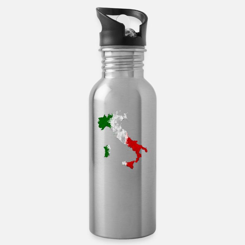 ITALIE DRAPEAU ITALIA GRAFFITI LAND - Gourde avec paille intégrée - argent clair