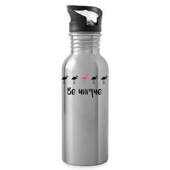 Be unique! - Water bottle with straw - silver - Right