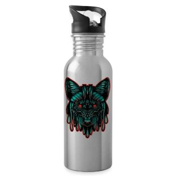 Couleur de renard - Gourde avec paille intégrée - argent clair - Droite