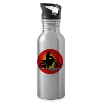 Motocross Enduro Motorcycle Dirt Bike Biker Moto - Water bottle with straw - silver - Right