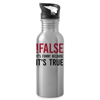 ! false - It's funny because it's true - Water bottle with straw - silver - Right