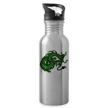 Drachen Raubtier - Trinkflasche mit integriertem Trinkhalm - Lightsilver - Rechts