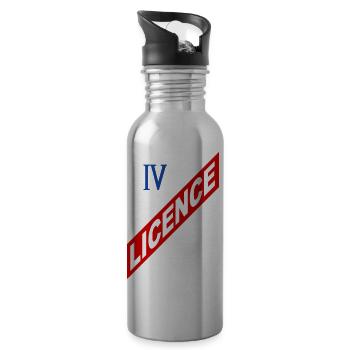 Lizenz 4 - Trinkflasche mit integriertem Trinkhalm - Lightsilver - Rechts