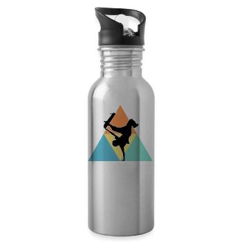 Skateboarding - Water bottle with straw - silver - Right