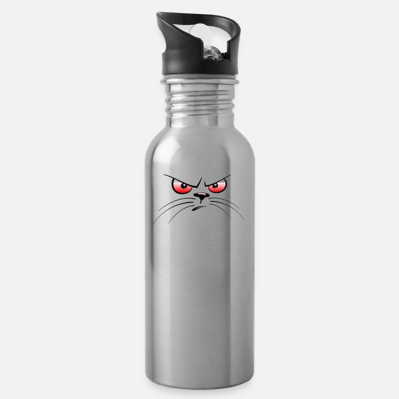 Oeil de chat rouge Oeil de chat rouge - Gourde avec paille intégrée - argent clair
