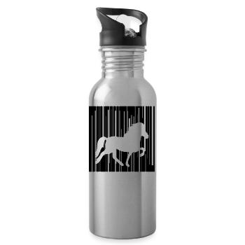 Icelandic Horse : Cheval de cheval de l’Islande Pony Merch - Gourde avec paille intégrée - argent clair - Droite