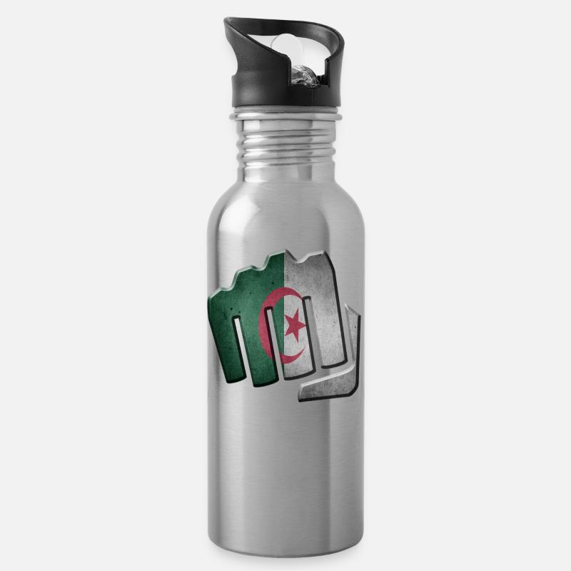 Algérie - Gourde avec paille intégrée - argent clair