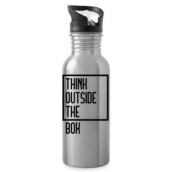 Think Outside The Box - Water bottle with straw - silver - Right