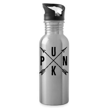 Punk Straight Edge - Trinkflasche mit integriertem Trinkhalm - Lightsilver - Rechts