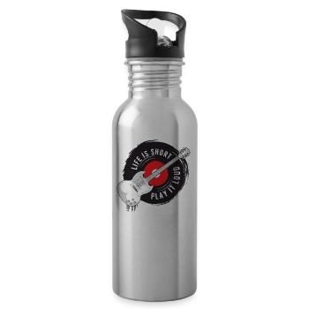 Guitar record - Water bottle with straw - silver - Right