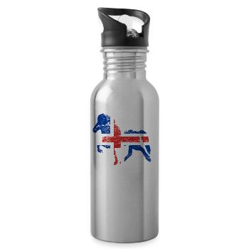 Icelandic Horse: Islandpferd Pferd Pony Merch - Trinkflasche mit integriertem Trinkhalm - Lightsilver - Rechts