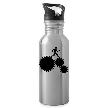 Des ouvriers dans le mouvement ! - Gourde avec paille intégrée - argent clair - Droite