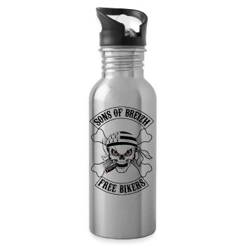 sons of breizh bikers N°2 - Gourde avec paille intégrée - argent clair - Droite