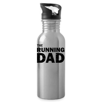 Running Dad - Water bottle with straw - silver - Right