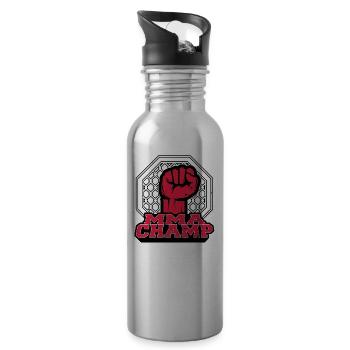 Mixed Martial Arts Champion - Trinkflasche mit integriertem Trinkhalm - Lightsilver - Rechts