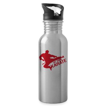 Karate competition - Water bottle with straw - silver - Right