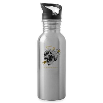 Love you to Death Gothic Metal - Trinkflasche mit integriertem Trinkhalm - Lightsilver - Rechts