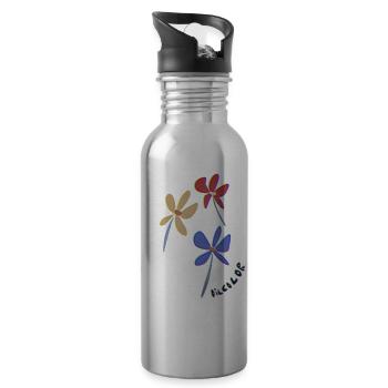 flowers - Trinkflasche mit integriertem Trinkhalm - Lightsilver - Rechts